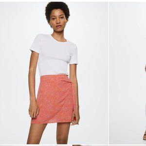 Mango Orange and Pink Wrap Skirt